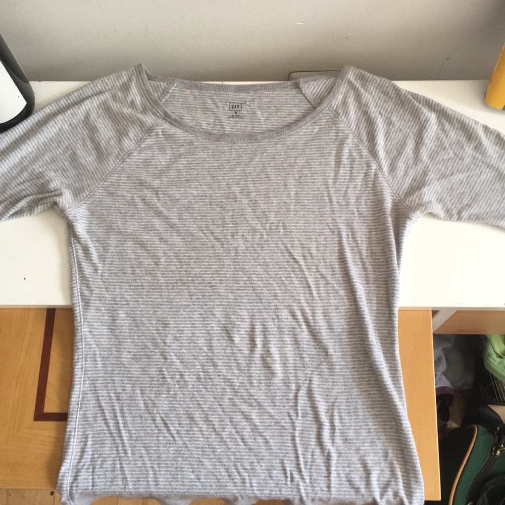 Gap striped 3/4 length cotton shirt